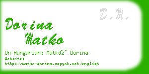 dorina matko business card